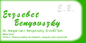 erzsebet benyovszky business card